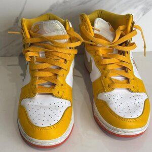 Nike Womens Dunk High Dark Sulfur Shoes Yellow Gold Size 7